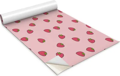 Immagine prodotto di Pellicola autoadesiva per mobili - pellicola decorativa - mobili da tavolo - tagliabile su misura - fragole - 100 x 50 cm