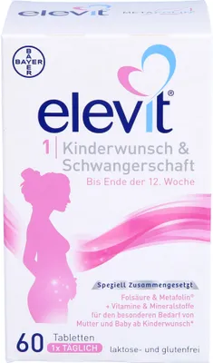 Produktbild von Elevit 1 Tabletten bei Kinderwunsch & Schwangerschaft, 60 St. Tabletten