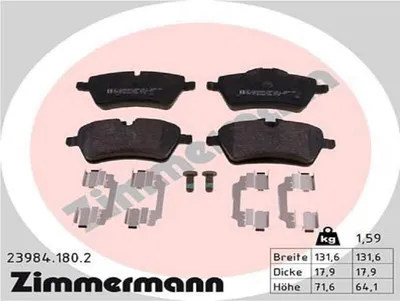 Produktbild von ZIMMERMANN Bremsbeläge Satz Vorne Bremsklötze für MINI Schrägheck (R56) 23984.180.2