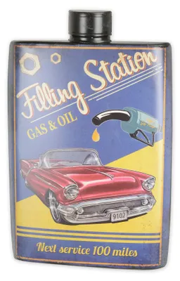 Produktbild von Geprägte Ölkanne aus Blech – Gas & Öl Replikat Retro Design Dekoration