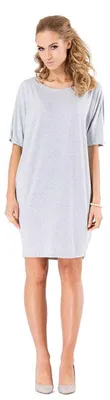 Produktbild von Damen Kleid Top Klassisch Sommerkleid Mini Kleid; Grau Meliert/S/M 36/38