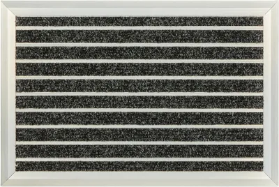 Aluminium-Deurmat 60x40 cm, Antislip, Silber/Schwarz