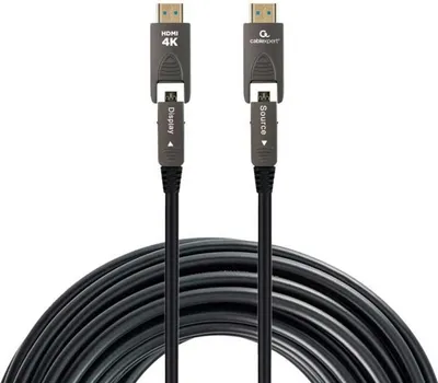 Produktbild von Gembird CCAP-HDMIDD-AOC-20M, 20 m, HDMI Type-A/HDMI Type-D, HDMI Type-A/HDMI Type-D, 18 Gbit/s, Schwarz