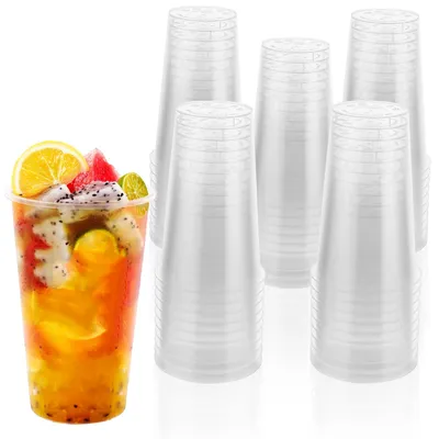 50 Hartplastikbecher 500 ml wiederverwendbar transparent