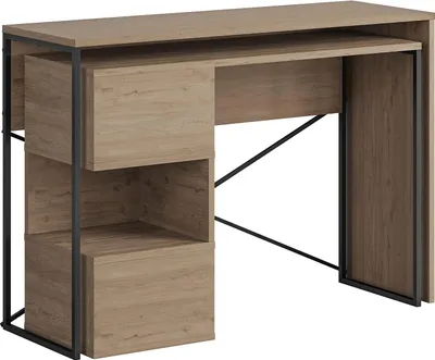 Produktbild von Modularer Holzschreibtisch "Badau" - 110 x 102 x 77 cm - Braun