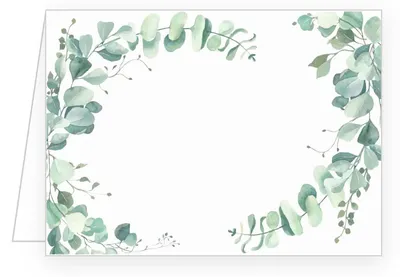 50 Tischkarten Namenskarten Eukalyptus-Design 10,5x7,4 cm