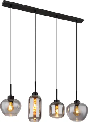 Produktbild von Globo Lighting Hängeleuchte Metall schwarz matt, 4x E27