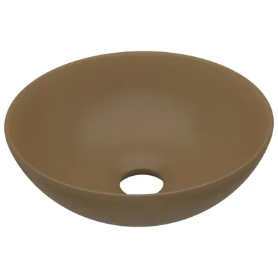 Produktbild von vidaXL Waschbecken Keramik Mattcreme Rund