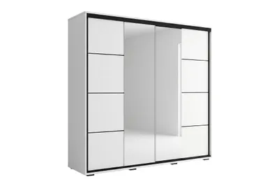 Produktbild von A3 Schiebetürenschrank mit Spiegel - Weiß - 230 x 62 x 245 cm