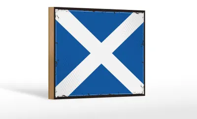 Produktbild von Holzschild Flagge Schottlands 18x12 cm Retro Flag Scotland Dekoration