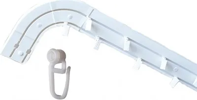 Produktbild von 2- läufig 270 cm Gardinenstange Innenschiene Decke weiße Schiene Vorhangschiene Gardinenschiene  Rundbogen Innenlaufrollen mit Faltenhaken