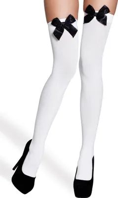 Produktbild von Pr Strümpfe Bow weiss/schwarzer Bogen