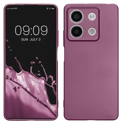Produktbild von kwmobile Handyhülle für Xiaomi Redmi Note 13 5G Hülle - Silikon Case metallisch schimmernd - Schutzhülle Cover - Metallic Lavendel
