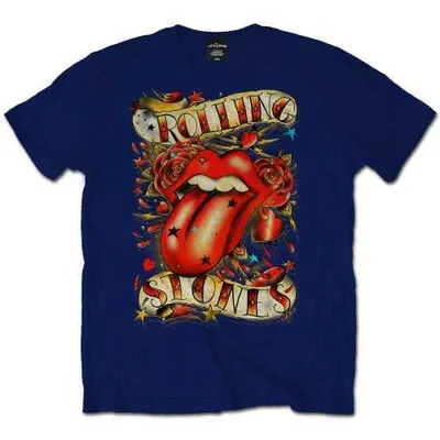 Produktbild von The Rolling Stones Tongue & Stars Navy Blue L T-Shirt