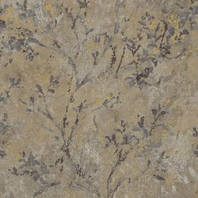 Productafbeelding van Profhome 396501-GU Landelijk behang floral en metalen accenten bruin grijs 5,33 m2