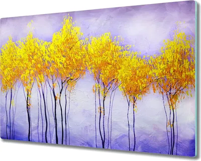 Produktbild von Coloray Hackbrett Kochplattenabdeckung Herdabdeckplatte 80x52 cm Schneidebrett Küchenbrett - Bäume