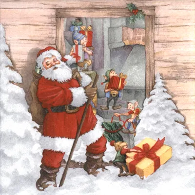 Image de Lot de 20 serviettes papier lutin de noel