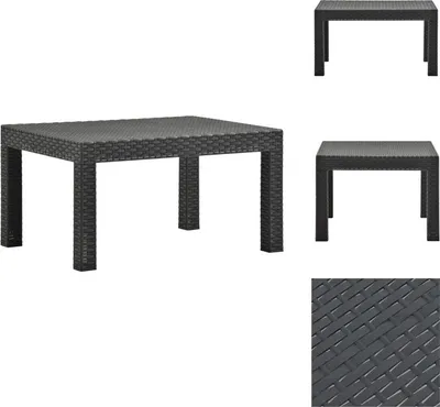Produktbild von vidaXL Gartentisch Anthrazit 58x58x41 cm PP Rattan -  Gartentische