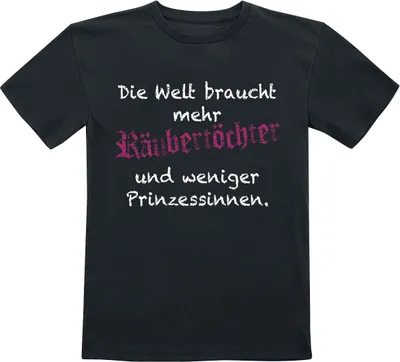 Produktbild von Sprüche T-Shirt Damen Kids - Räubertöchter schwarz 152