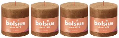 Produktbild von 4er-Set Stumpenkerze - Höhe 10 cm - Durchmesser 10 cm - Rustik - Gewürzbraun