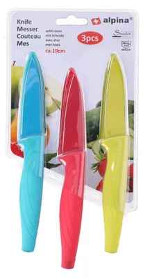 Produktbild von Küchenmesser Set 3-tlg. Set ca. 19 cm aus Edelstahl mehrfarbig