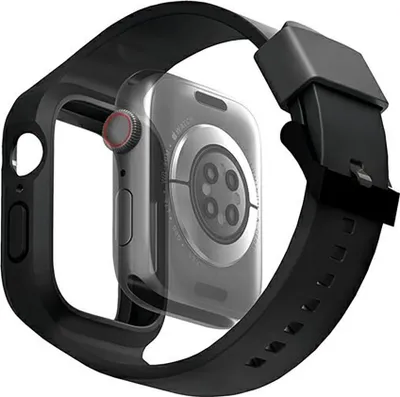 Obrázek produktu pro Uniq Monos Strap 2V1 Řemínek Na Apple Watch + Pouzdro Série 4/5/6/7/8/9/Se/Se2 44/45Mm. Černá/Půlnoční Černá