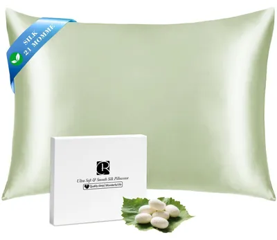 Obrázek produktu pro Povlak na polštář 40x80 cm, hedvábí morušové, barva zelená, vhodný pro vlasy a pokožku