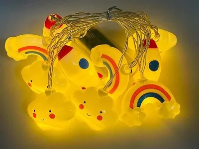 Image de Petite veilleuse de Noël, lumière blanche chaude, 10 LED, fonctionnant sur piles