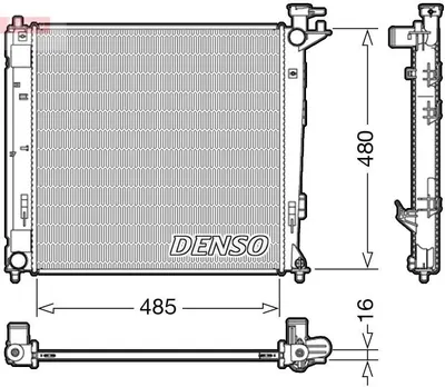 Produktbild von DENSO DRM41008 Kühler Wasserkühler Motorkühler für HYUNDAI ix35 (LM, EL, ELH) für KIA SPORTAGE (SL)