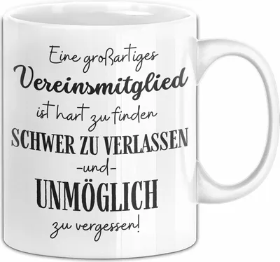 Produktbild von Vereinsmitglied Abschied Geschenk Tasse Abschiedsgeschenk für Vereinsmitglied Hart Zu Finden Schwer Zu Verlassen (Weiß)