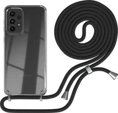 Produktbild von EAZY CASE Handykette kompatibel mit Samsung Galaxy A33 5G, Handyhülle mit Umhängeband, Handykordel, Schutzhülle Clear, Band in Schwarz