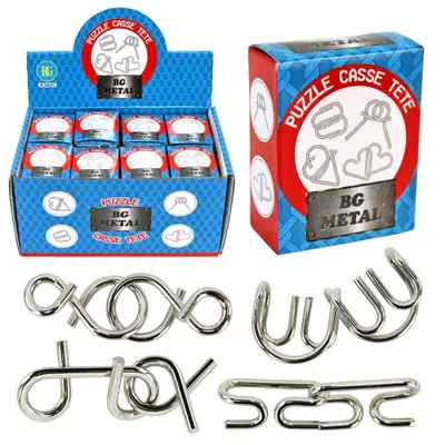 Produktbild von 32 Stück Metall Puzzle zum Knobeln - verschiedene Formen