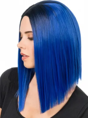 Produktbild von Straight Cut Perücke mittellang blau