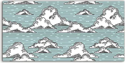 Produktbild von Coloray Canvas 120x60  Wandbild Leinwand Bilder Deko Wolken weiß und blau Wohnkultur