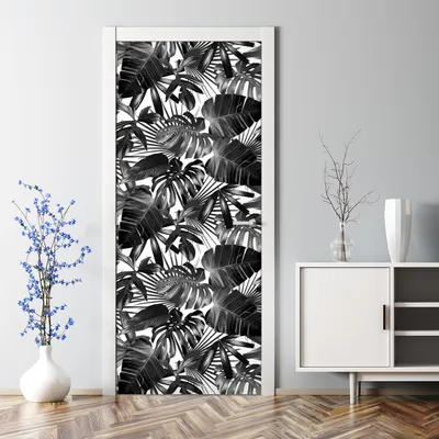 Produktbild von Dekorative Türposter Klebefolie selbstklebend Wandaufkleber  tropisches Blatt 77 x 200 cm