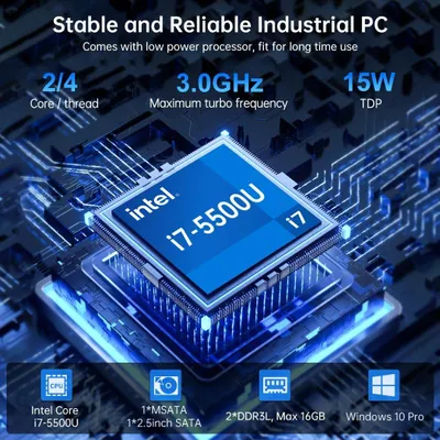 Produktbild von Mini-PC – Industriecomputer ohne Lüfter – Leistungsstarker Desktop-Computer – Dual-LAN- und 4G-Unterstützung