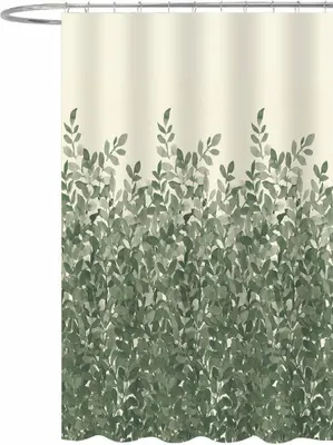 Zdjęcie produktu dla Zasłona prysznicowa 180x200cm, poliester, zielone liście
