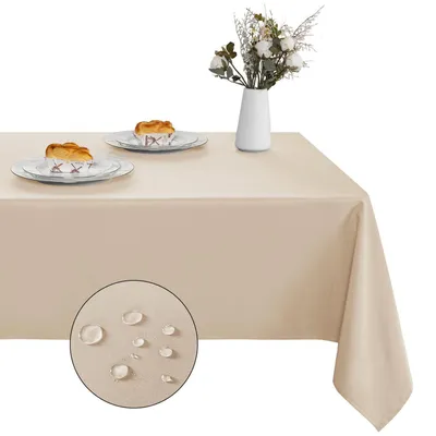 Immagine prodotto di Tovaglia lavabile, color crema, 130 x 220 cm, rettangolare, 1 pezzo