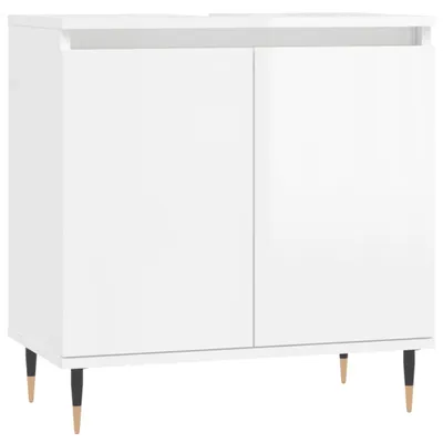 Zdjęcie produktu dla vidaXL Szafka łazienkowa biały wysoki połysk 58x33x60 cm materiał drewnopochodny