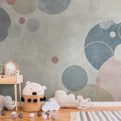 Produktbild von Profhome 383071-GU Fotovliestapete Kindervliestapete grau beige blau rosa 3,71 m x 2,8 m