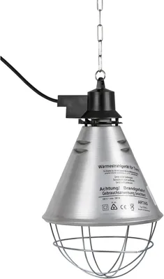 Productafbeelding van Infraroodlamp-armatuur met aluminium kap - Ø 21 cm - 5 m kabel - ophangketting