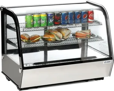 Produktbild von KBS ASV 900, Vitrinenkühlschrank, Freistehend, Schwarz, Weiß, Glas, Kunststoff, Edelstahl, Edelstahl, 145 l