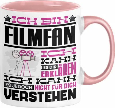 Produktbild von Filmfan Geschenk Kaffee-Tasse Geschenkidee für Filmfan Ich Bin Filmfan Ich Kann Es Dir Erklären Jedoch Nicht Für Dich Verstehen Spruch Lustig (Rosa)