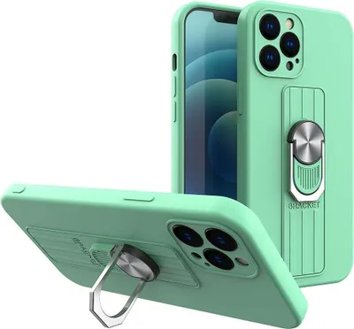 Image de Ring Case Coque en silicone avec poignée et support pour Samsung Galaxy S21+ 5G (S21 Plus 5G) Menthe