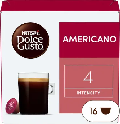 Immagine prodotto di Nescafé Dolce Gusto Americano, Capsule di caffè, Americano (più leggero, volume maggiore), 8,5 g, Dolce Gusto, 16 tazze, 12 mesi