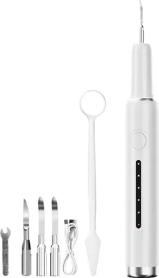 Produktbild von INF Elektrische Zahnbürste Set Zahnreinigungsset mit 4 Bürstenköpfen Weiß