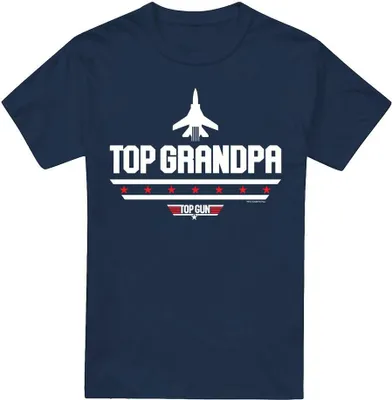 Image de Top Gun - "Top Grandpa" T-shirt pour homme - Fête des pères TV7091 (XL) (Bleu marine)