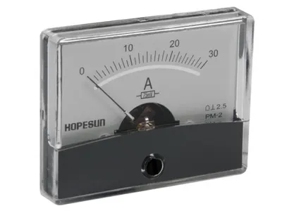 Zdjęcie produktu dla Analogowy miernik prądu panelowego 30A DC / 60 x 47 mm
