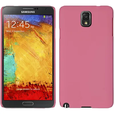 Produktbild von PhoneNatic Case kompatibel mit Samsung Galaxy Note 3 - Hülle rosa gummiert Hard-case + 2 Schutzfolien
