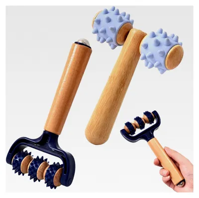 Produktbild von Massageroller mit Griff, 3 Stück Massage Roller mit Igelball